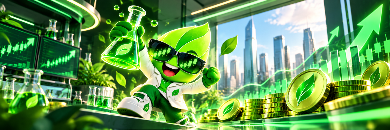 FiLab leaf scientist in a neon financial laboratory